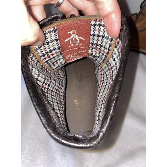 Penguin Jerry Jeff  Men Leather Brown Boots Chukka 13 Munsingwear Preppy - Picture 5 of 16